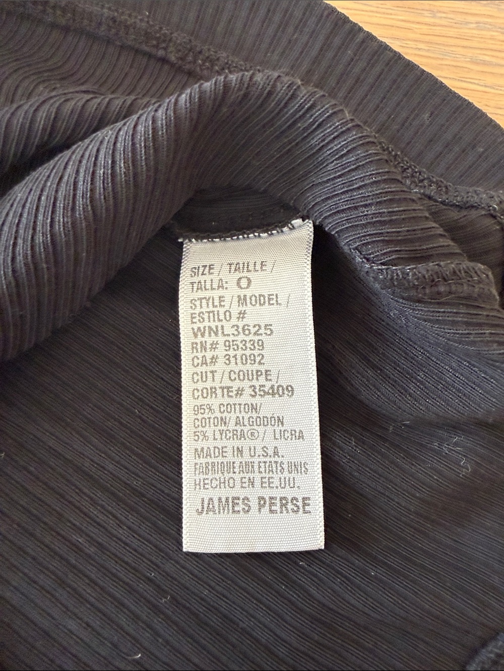 James Perse Black Ribbed Racerback Tank - Picture 3 of 5